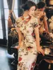Etniska kl￤der 2022 Oriental Brud Wedding Evening Party Dress Kinesisk traditionell kvinnlig cheongsam spets qipao chongsam