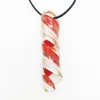 1 datorer hänge halsband örhänge set kinesisk stil retro röd spiral murano glas för kvinnor färgad glasyr varm guld folie