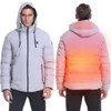 Veste chauffante électrique à capuche pour homme, Parka d'hiver rechargeable, manteau chauffant, vêtement d'extérieur de ski thermique, surdimensionné 6XL, USB