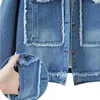 Jackets femininos femininos Spring outono e tamanho grande jeans jean jeans mulher azul windbreaker streetwear jeans feminino jeans casual