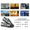 Men Dames Diy Custom Shoes Low Top Canvas Skateboard Sneakers Triple Black Customization UV Printing Sports Sneakers Daishu 178-14