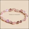 Beaded Natural Crystal Gravel Chip Stone Bracelet Semiprecious Irregar Beaded Amethyst Beads For Women Friendship Drop Delivery Jewe Dh6Rp