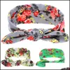 Bandeaux Imprimer Fleur Bande De Cheveux De Lapin Oreille Bandeau Noeud Noeud Bébé Bandes Headwrap Enfants Chapeaux Drop Livraison Bijoux Hairje Dhpdq