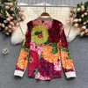 Women's Blouses Women's Blouse Stylish Hit Color Print Blusas Plus Size M-XXL Long Sleeve Shirt Fashion Tide Tops 2022 Spring Summer