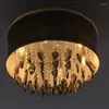 Chandeliers FUMAT Smoke Grey Crystal Chandelier Modern Suspension Light For Living Room Bed Gray Shade LED K9