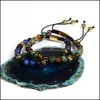 Bracelet Bracelet Lapis lazi Perles en pierre Bracelets tress￩s avec des bijoux en acier inoxydable d'agate mat de 6 mm non de d￩crochage