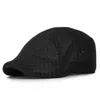 Berets 2022 Summer Men and Women Hollow Mesh Cap Capable Sun Hat Solid Color