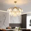Avizeler kabuk tarzı cam avize hafif villa salonu oturma odası led fikstür asılı lamba