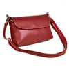 Evening Bags The First Layer Cowhide Leather Shoulder Messenger Bag Female Clutch Casual Handbag Crossbody Mobile Phone