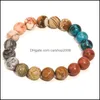 Beaded Galaxy Universe Bracelet 10Mm Beaded Strands Natural Stone Frosted Agate Bracelets Fashion Jewelry For Women Men Gift Drop Del Dhfsg