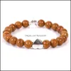 Beaded Natural Stone Paw Heart Bracelet Love Tiger Eye Agate Turquoise Beads Bracelets Women Men Fashion Jewelry Gift Drop Delivery Dhuzj