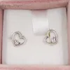 Pandora Style Jewelry Auténtico 100% 925 Pendientes asimétricos de corazones de amor de plata esterlina con Clear Cz Se adapta a European 297813CZ Annajewel