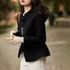 Women's Wool Blends Chic Women Woolen Coat Spring Autumn Single-Breasted Short Jacket Woolen-Blend White Black Slim Ladies Outerwear Tops 221117