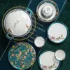 Assiettes En Céramique De Luxe Assiette Ensemble À Manger Moderne Dessert Porcelaine Dîner Ensembles Vaisselle Petit Déjeuner Aparelho De Jantar Vaisselle 60PZ