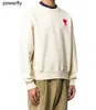 남자 후드 디자이너 스웨트 셔츠 amis 스웨터 러브 레터 수 놓은 패션 브랜드 느슨한 여자 애호가 스트리트웨어 까마귀