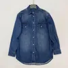 Kvinnans jackor Kvinnor Single Breasted Straight Denim Jacket Cotton Vintage Cardigan Turn-Down Collar Kvinna H￶sten l￥ng￤rmad kappa