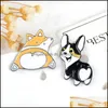 Pinnen broches schattige puppy hondenbroche pins cartoon dieren email revers pin voor vrouwen mannen top jurk co mode sieraden drop levering dhgi8