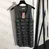 Grey Stripe Sweater Womens Dress Wool Knitted Tank Tops For Women Letter Jacquard Skirt