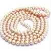 Kettingen Elegant 9-10 mm Round South Sea Gold Pink Pearl Necklac