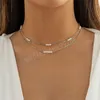 Collana con pendente a catena di perle d'imitazione creativa da donna, gioielli multistrato da sposa sul collo, regalo di San Valentino