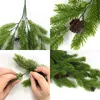 Decorative Flowers 80cm Simulation Pine Branch With Cone Christmas Artificial Green Plant Garland Rattan Hanging Ornaments Xmas Party Decor