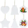 Sublimazione giocattolo di Natale da 3 pollici in ceramica a ciondolo rotondo Ornamenti per alberi di Natale decorazioni per le vacanze con corda blank fai -da -te per stampa di calore stampa ss1117