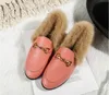 Dames heren sliipers loafers unisex ontwerper winter harige lederen fluweel loafers met bontgrootte eu34-46 paardenbit mannen dames luxe flats schoenen veel stijlen