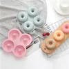 4-Cavity Donut Silicone Mold Doughnut Baking Pan DIY Handmade Jelly Pudding Candy Cake Reusable Kitchen Baking Tools MJ1126