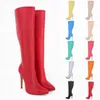 Fashion Boots Leather Shoes Autumn and Winter New Slim Long Tube Thigh High Heel Heeled Women 220914