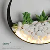 Applique moderne plante LED chambre chevet décor métal applique blanc noir lumières rondes fleurs artificielles pierre