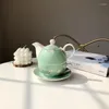 ティーポット小さな個人的なYixing Teapotヨーロッパの手作りセラミックコーヒーポットウォーター水差しコンテナティー注入剤Chaleira Maker ED50CF