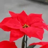 Fiori decorativi Fiore di Natale Poinsettia Composizioni artificiali rosse Decorazioni finte Mazzi di Natale da appendere Bouquet centrotavola floreale