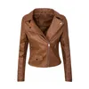 Women's Jackets ZOGAA Motorcycle Leather Short Style Slim Slimming Pu 221117