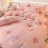 Sängkläder sätter färgglada regnbågsuppsättning med täcke för att få ett lakan på kudde mode ab version mönster quilt sängkläder hela säsongen 221116