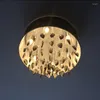 Chandeliers FUMAT Smoke Grey Crystal Chandelier Modern Suspension Light For Living Room Bed Gray Shade LED K9