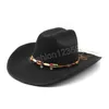 قبعة رعاة البقر الغربية للرجال لسيدة جاز جاز رعاة البقر القبعات 9.5 سم واسعة الحافة