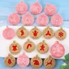 Moldes de cozimento biscoitos de natal moldes santa boneco de neve árvore elk fofo padrão carimbo pressão fondant açucareiro diy biscoito mofo artesan