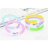 Party Favor Led Glow Sticks Bracelet Anklet Light Up Party Favors Flashing Bubble Clear Bangle Birthday Carnival Wedding Atmosphere Dhxes