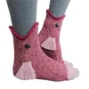 Женские носки милые вязаные крокодиловые творческие креативность зима теплый бесплатный размер.