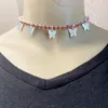 Choker Classic Fashion 33cm Chokers Copper Rhinestone Butterfly Necklace for Women Gold Rose Cuban Link Wholesale Party Trendy