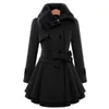 Women's Wool Blends Women Coat Dress Jacket Slim Windbreaker Sexy Long en Trench Belted Pea Double Breasted Ladies Winter Clothing 221117