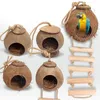 Bird Cages Small Wooden Round Cage Parrot Travel Coconut Outdoor Net Hanging Pajaros Accesorios Feeding Supplies DL6NL