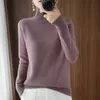 Women's Sweaters 2022 Full Sleeve Sweater Women Turtleneck Office Lady Pure Color Knitted Pullover Loose White Khaki Sweaters for Women T221019