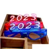 Autres événements Fournitures de fête Décor de fête LED Light Up 2023 Lunettes Glowing Clignotant Lunettes Rave Glow Shutter Shades Lunettes pour DHLF1