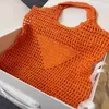 7A Luxury Fashion bag Designer Brands New Hollow Letters Raffia Straw Tote Fashion Paper Woven Women Shoulder Bags Summer Beach Handbag