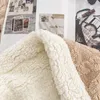 담요 양털 격자 무늬 담요 성인 어린이 두꺼운 양모 이불 커버 양면 소파 침대 부드러운 따뜻한 겨울철 침대 침대 221116