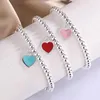 Paar Marke Luxus Ewige Perlen Stränge Armband Herz Kugeln 4MM Perlen Armbänder Für Frauen Grün Blau Rosa Charme Armbänderh51