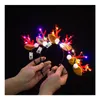 Dekoracje świąteczne LED Paspty na głowę zapalania opaski na głowę Renifer Dekoracje Luminous Glow Headpiece Flashing Hair Bands Dhwkh