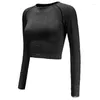 Roupa de ioga Chréisure mangas compridas Tops de fitness tops Women Women Sports Sports Sports Sports Quick Dry Top Active Wear