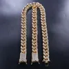 The Bling King 20mm Zirconia Cuban Link Chains مجموعة أزياء Hiphop Iced Out Netlace Jewelry for Men325T